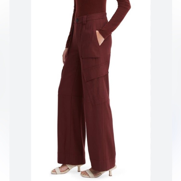 Vince Raver Wool Flannel Maroon Pants - Picture 3 of 14